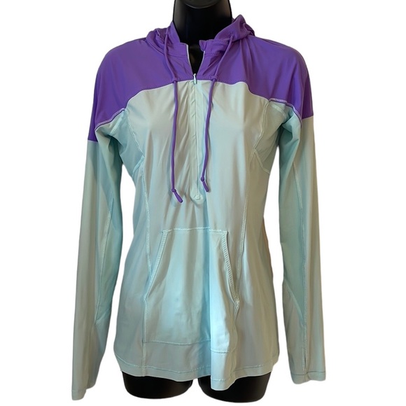 lululemon athletica Tops - Lululemon Purple Blue Half Zip Top with Hoodie